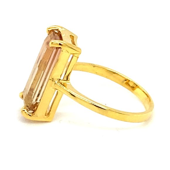Watermelon Tourmaline 5.08ct Solid 14K Yellow Gold Ring - Picture 6 of 7
